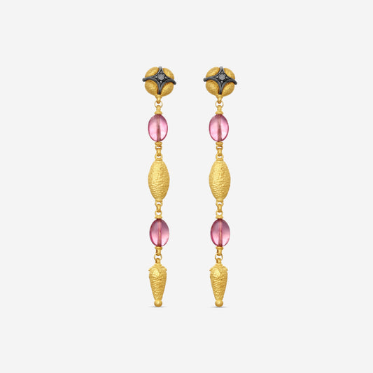 KONSTANTINO - "Callas" (Drop) - 18K Gold Blk Diamond Earrings - Pink Tourmaline - SKMK03149-18KT-507

Length: 1.5"
Retail $4,090.00