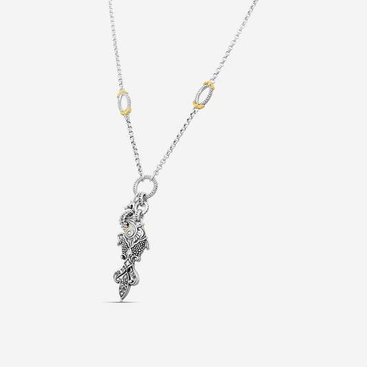 KONSTANTINO - "Paradise" 18K Gold & S/S Necklace - Blue Spinel, 0.85mm; Blue Spinel,1.50mm - KOKJ489-478-18

Length: 18 INCHES
Retail $2,020.00