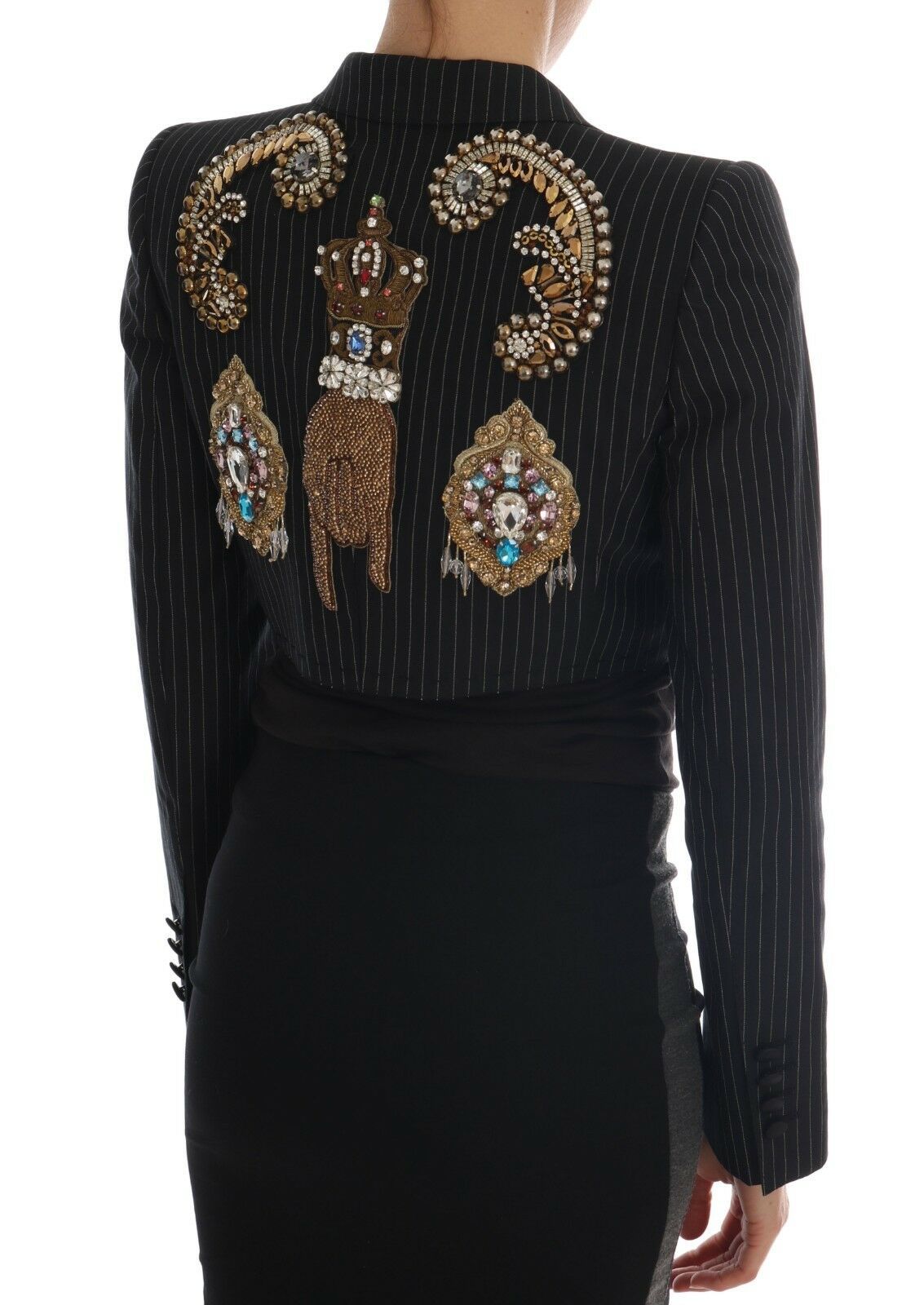 Dolce & Gabbana Fairy Tale Crystal Pinstripe Blazer