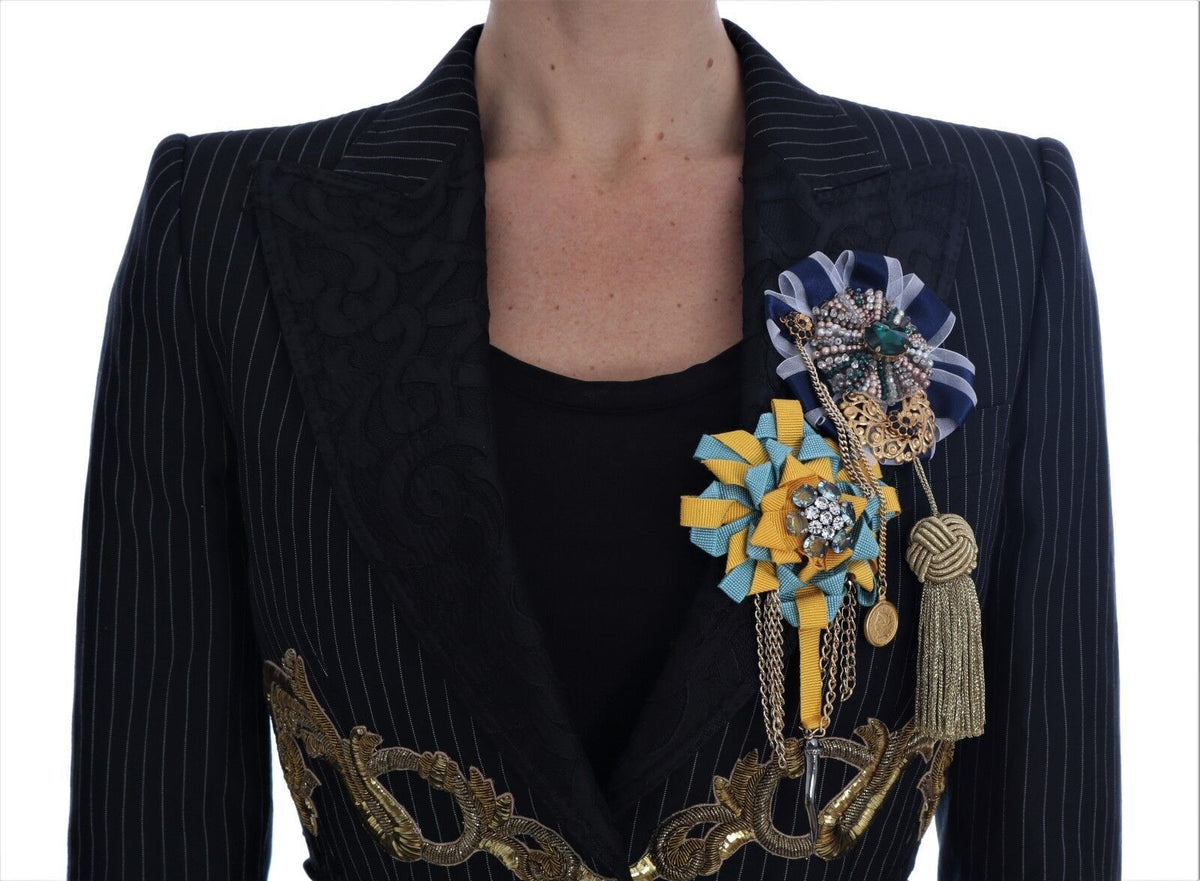 Dolce & Gabbana Fairy Tale Crystal Pinstripe Blazer