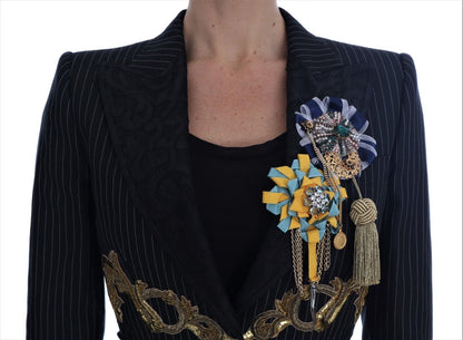Dolce & Gabbana Fairy Tale Crystal Pinstripe Blazer