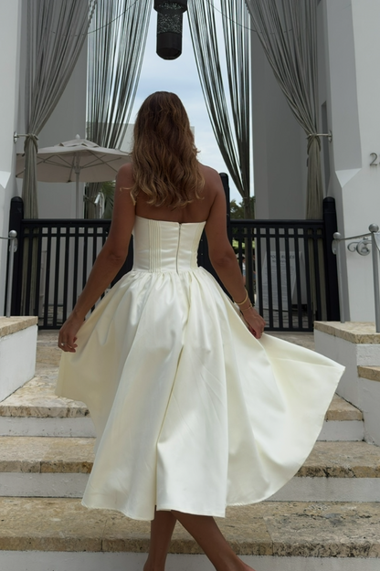 Eliana Satin Midi Dress