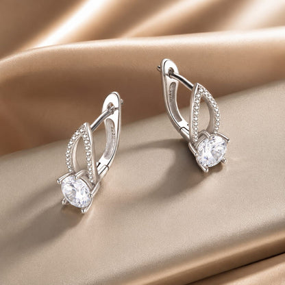 Sterling Silver CZ Pavé Earrings