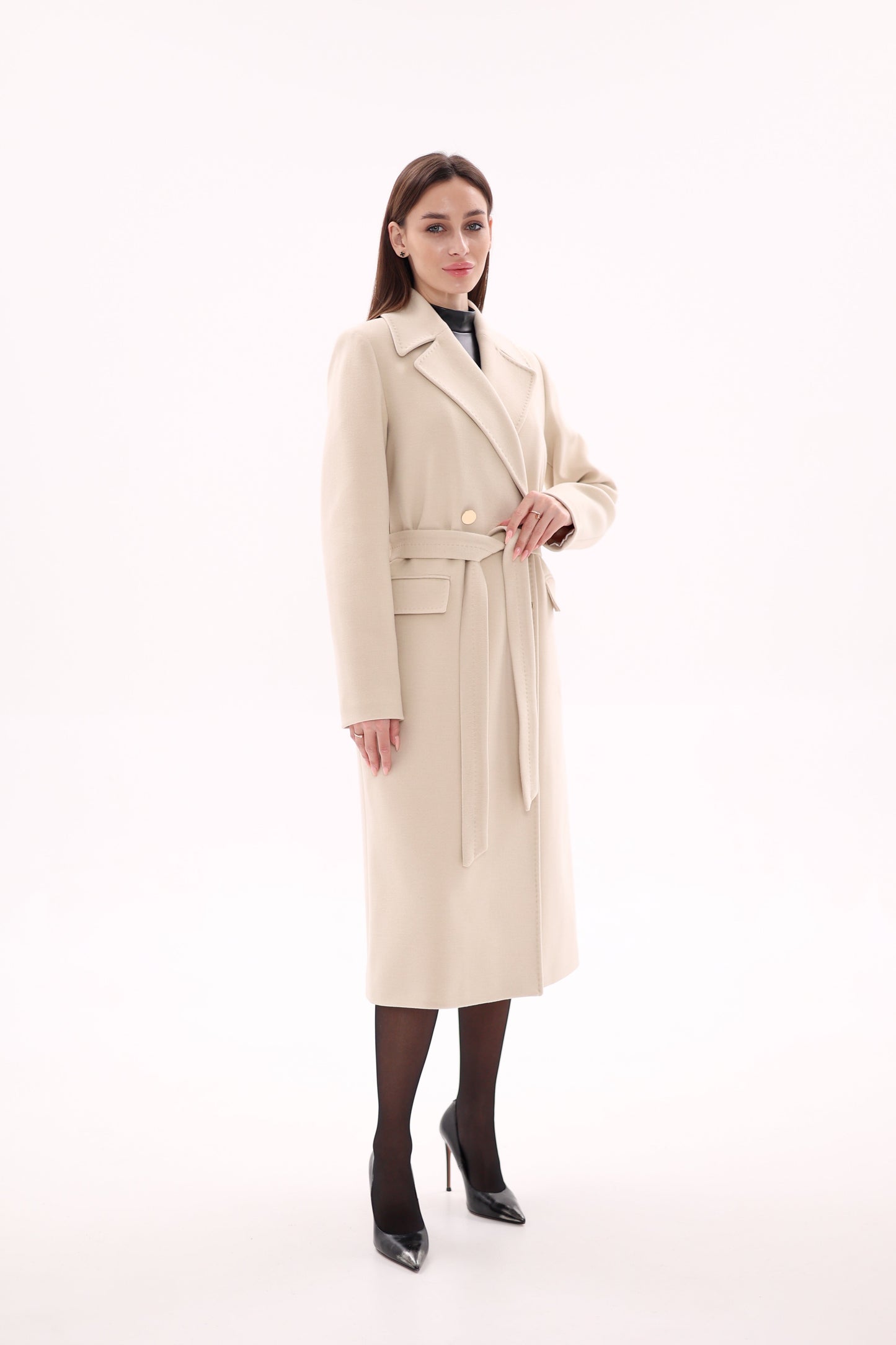 Denise Cashmere Blend Overcoat Nude