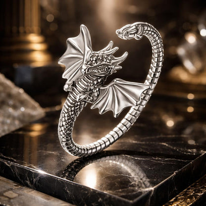 Sterling Silver Oxidized Dragon Ring