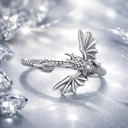 Sterling Silver Oxidized Dragon Ring