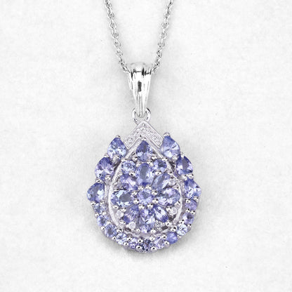 Sterling Silver Tanzanite and White Topaz Pendant