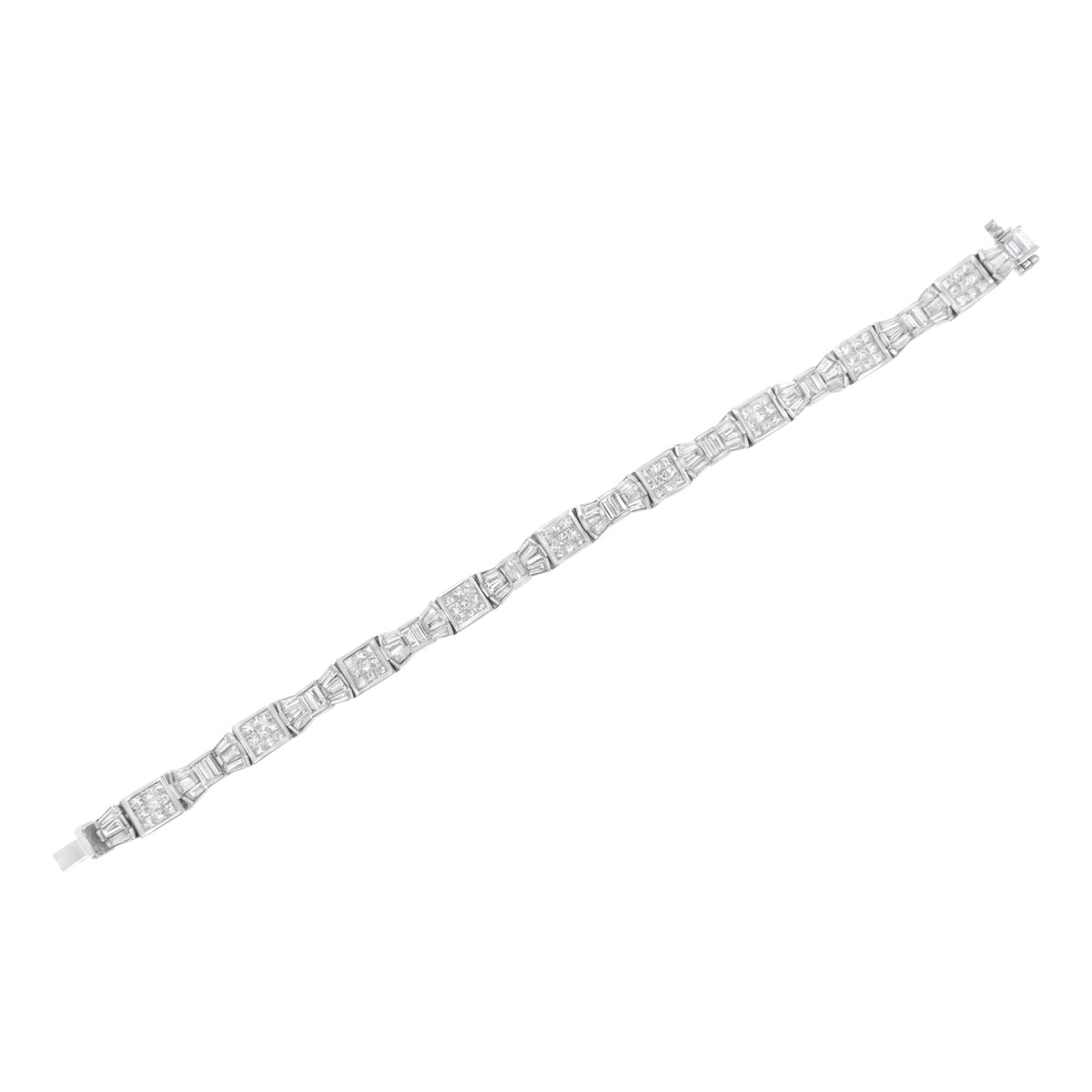 14K Yellow Gold Diamond Alternating Bow and Box Link Bracelet