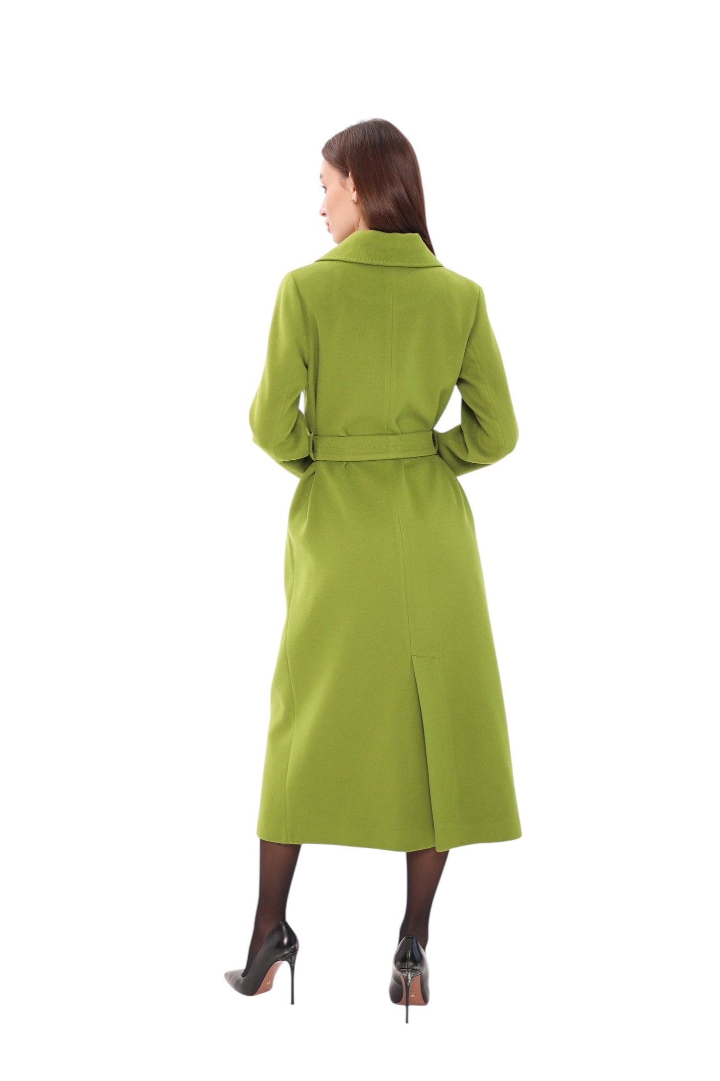 Astoria Classic Wraparound Wool Blend Overcoat in Pistachio