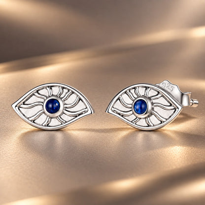 925 Sterling Silver White Gold Plated Synthetic Spinel 0.5x0.9cm Earrings for Women