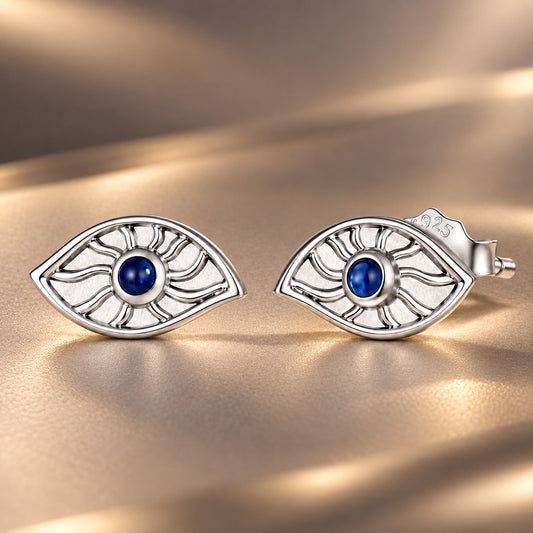 White Gold-Plated Sterling Silver Synthetic Spinel Earrings