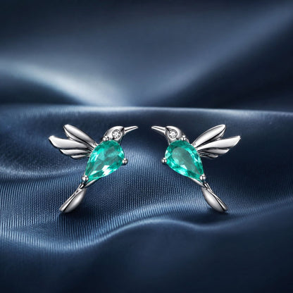 Sterling Silver Transparent Glass and CZ Pavé Earrings