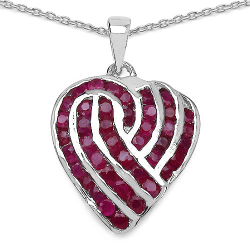 Ruby Cluster Pendant Necklace