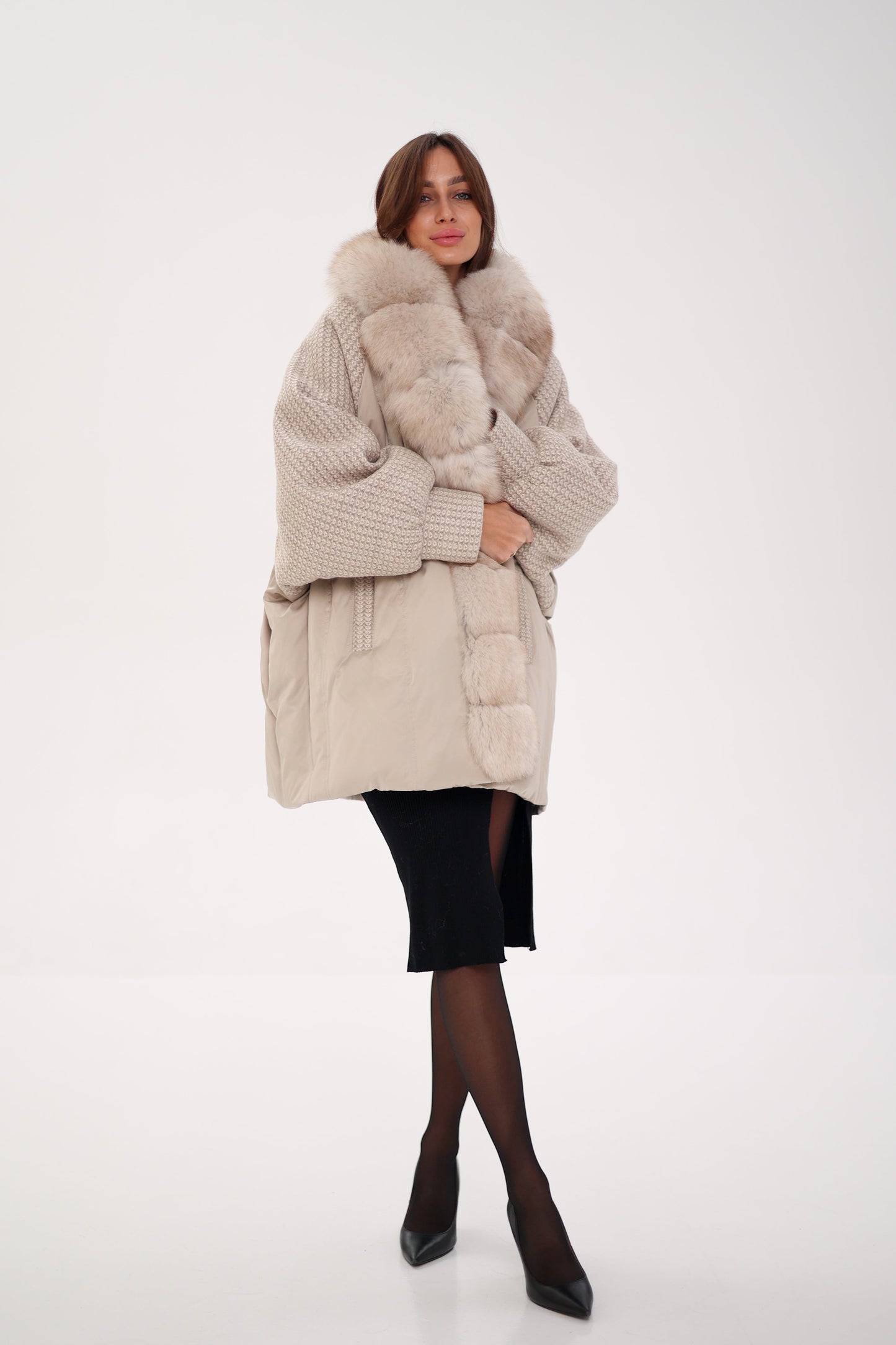Polar Fox Boucle Down Coat