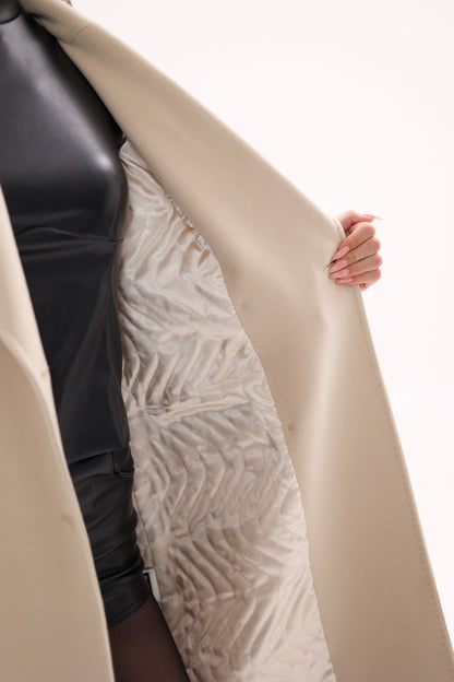 Denise Cashmere Blend Overcoat Nude