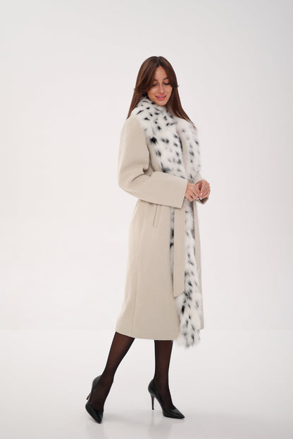 Arctic Fox Virgin Wool Wrap Coat