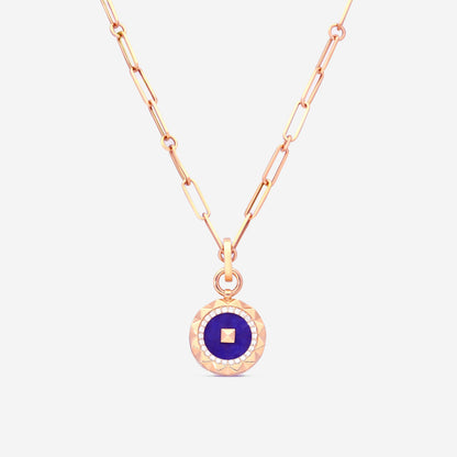 Roberto Coin Obelisco 18K Rose Gold Diamond & Blue Lapis Pendant Necklace 8883122AX19XB