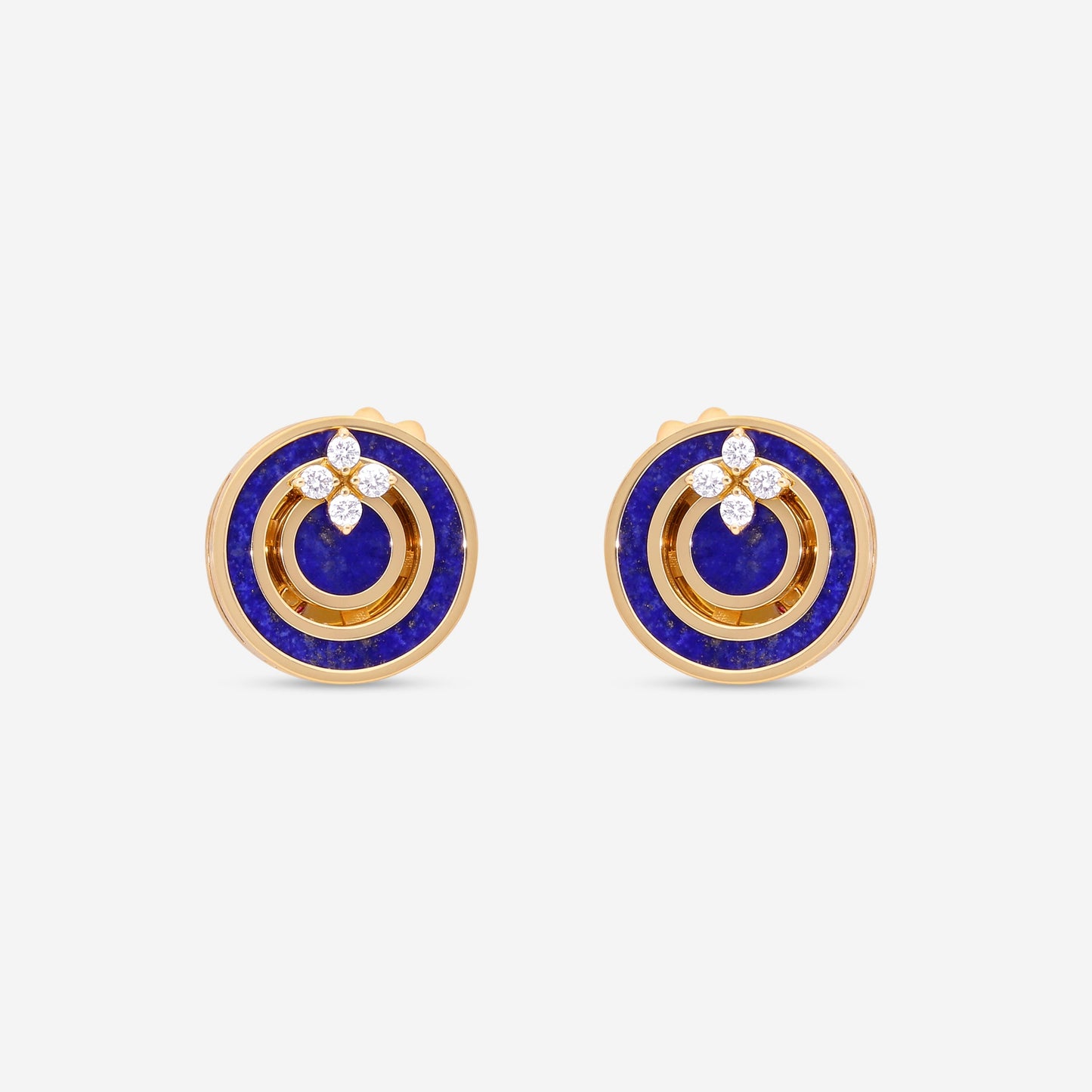 SIGNED PIECES GROUP Roberto Coin Love in Verona 18K Rose Gold Diamond & Blue Lapis Stud Earrings 8883126AXERX
