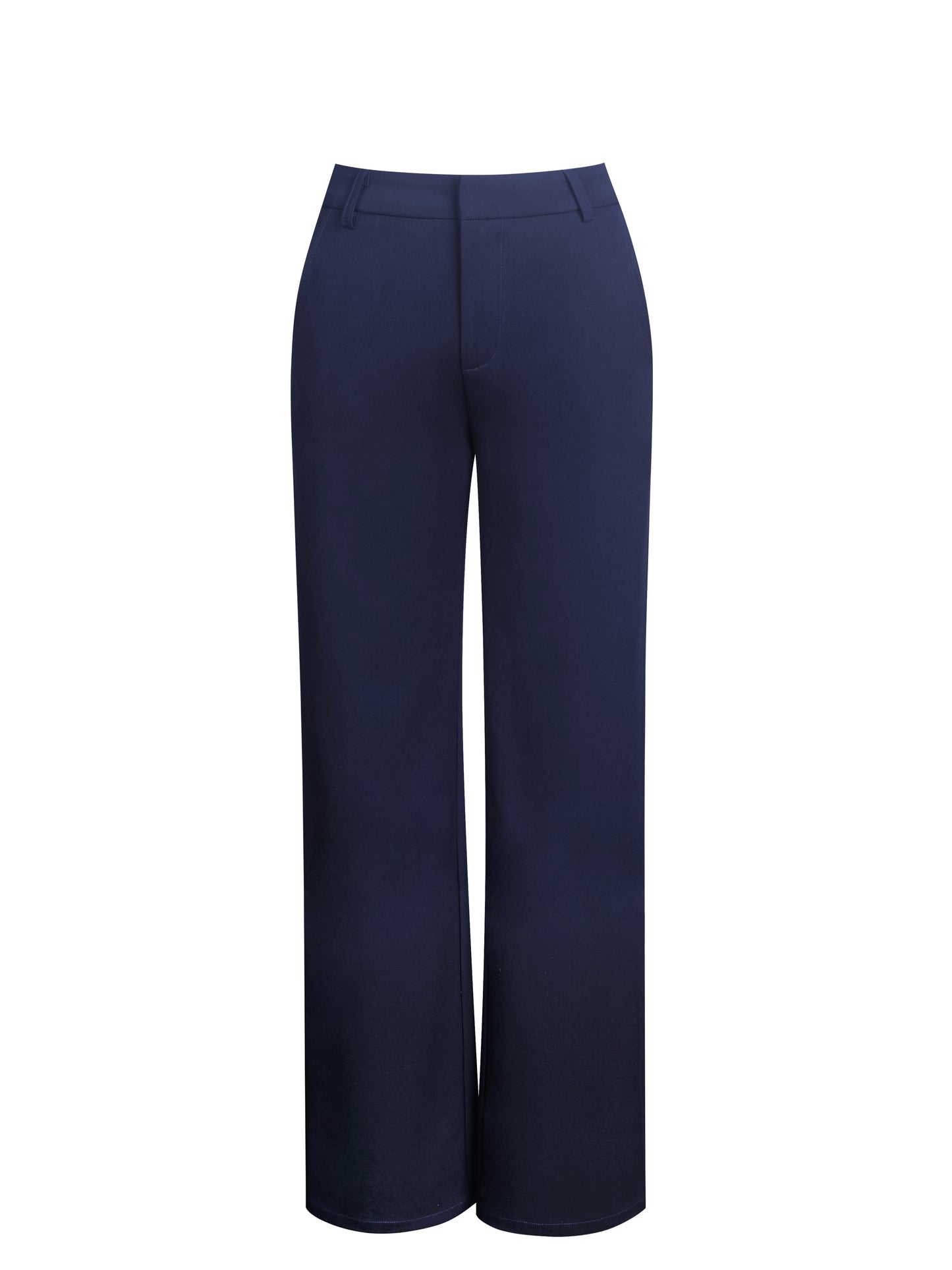 Yanin Navy Low-Rise Straight Leg Pants