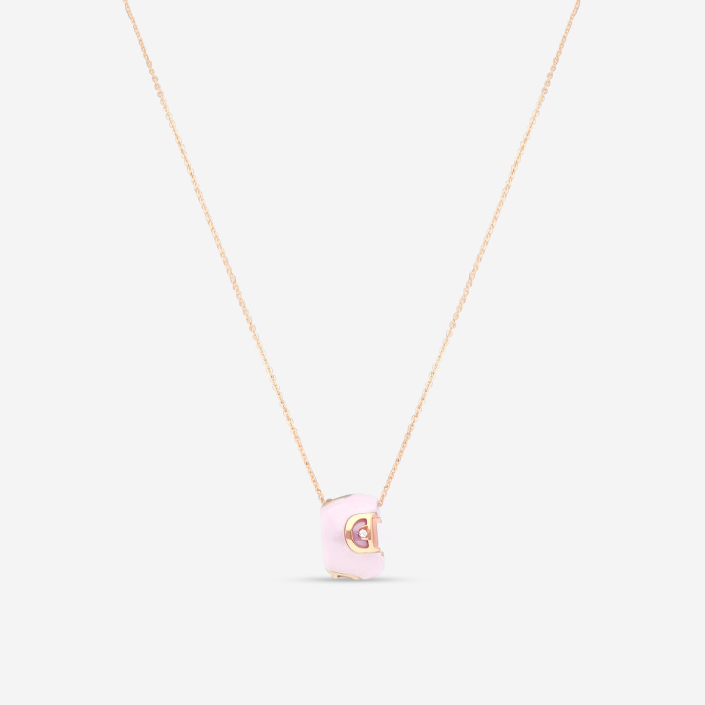 Damiani 18K Rose Gold & Ceramic Diamond Pendant Necklace