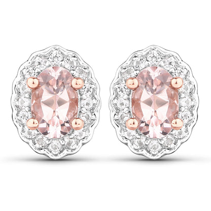 Sterling Silver Morganite and White Topaz 3-Piece Jewelry Set