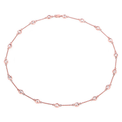 14K Rose Gold Plated Sterling Silver Morganite Cocktail Necklace