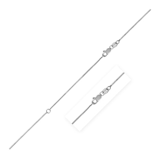 UndeniablyLuxe Fine Jewelry White Gold Extendable Box Chain Necklace