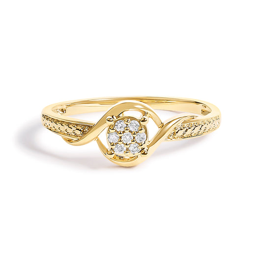 Yellow Gold Diamond Cluster Promise Ring
