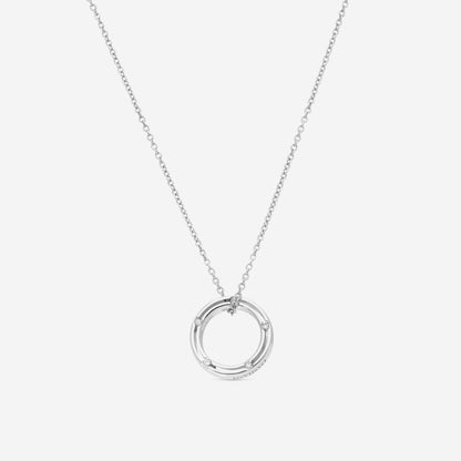 SIGNED PIECES GROUP Damiani 18K Whıte Gold Diamond Pendant Necklace 20009875