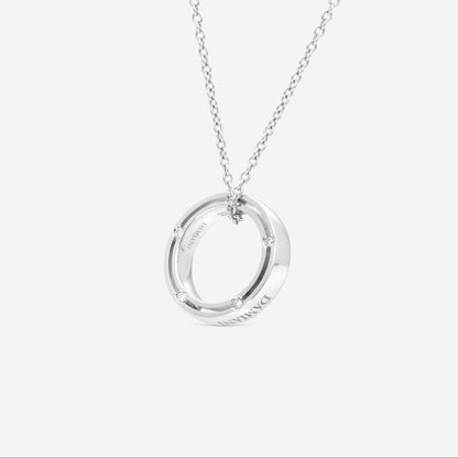 SIGNED PIECES GROUP Damiani 18K Whıte Gold Diamond Pendant Necklace 20009875