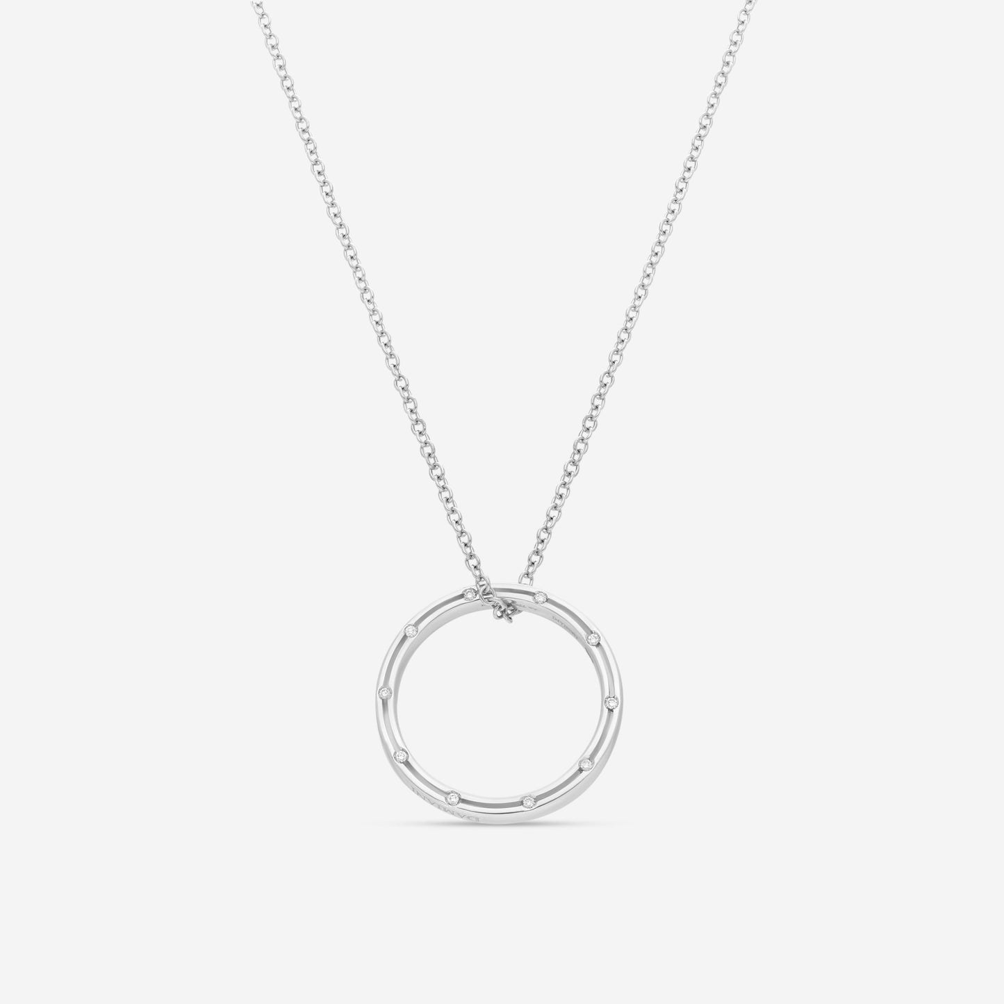 Damiani 18K White Gold Diamond Pendant Necklace 0.18ct.