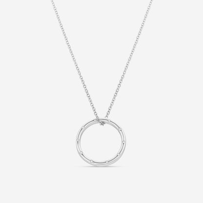 Damiani 18K White Gold Diamond Pendant Necklace 0.18ct.