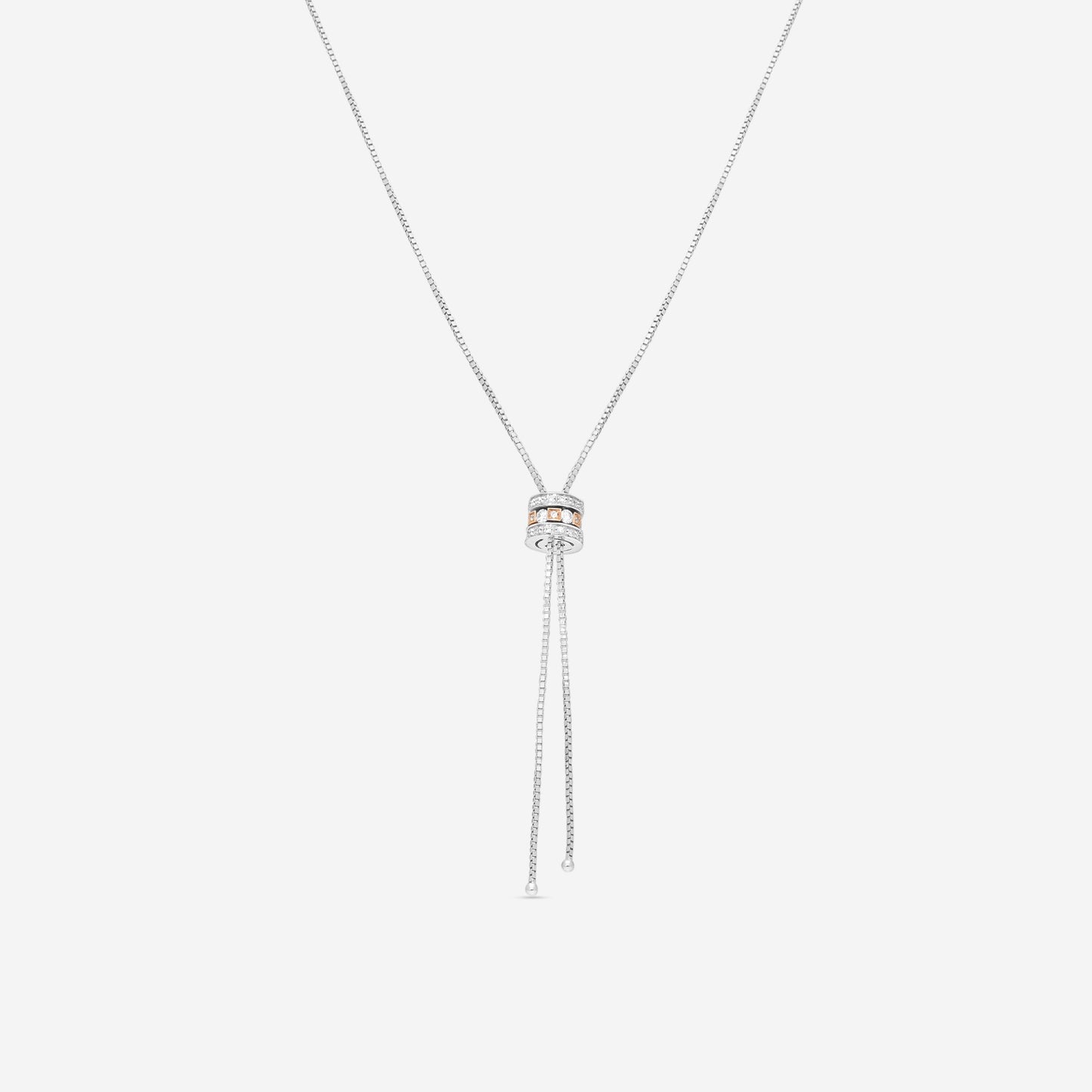 Damiani 18K White Gold & Rose Gold Diamond Necklace 0.31ct.