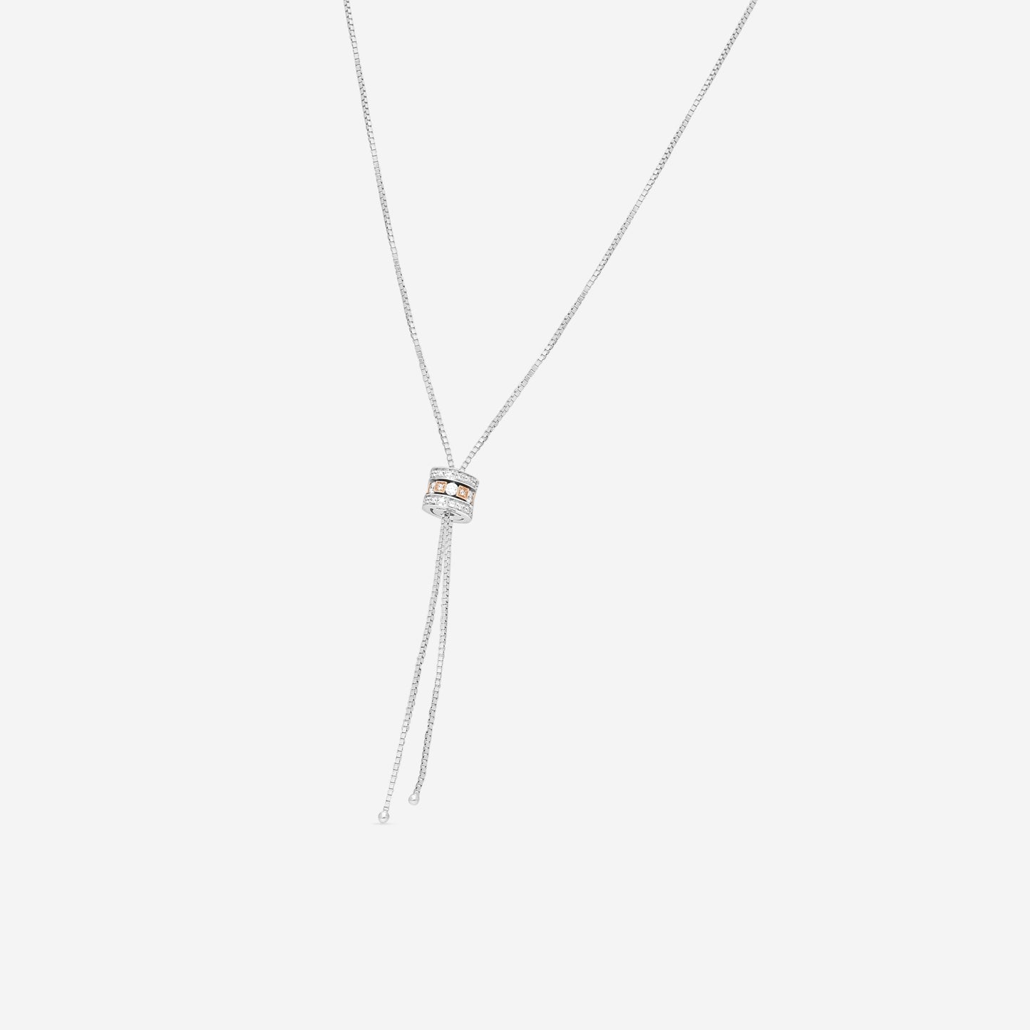 Damiani 18K White Gold & Rose Gold Diamond Necklace 0.31ct.