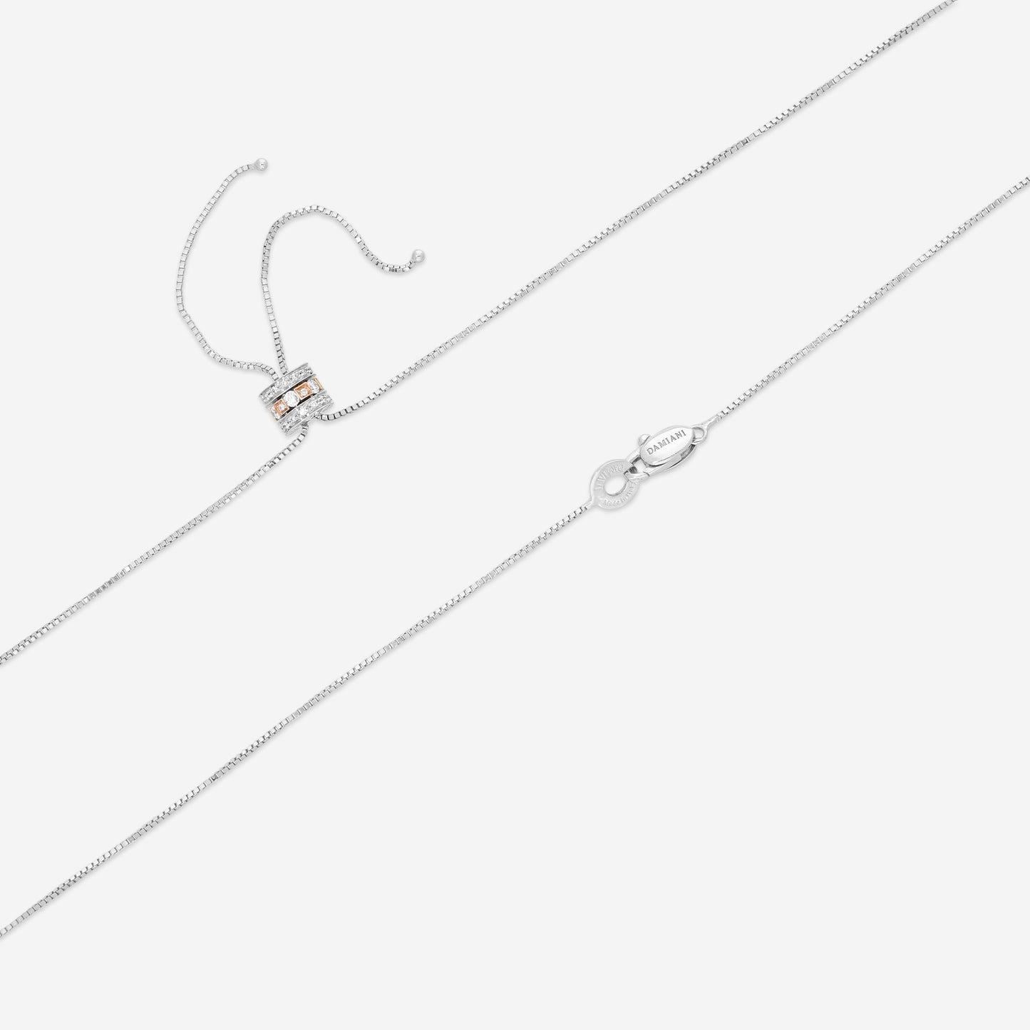 Damiani 18K White Gold & Rose Gold Diamond Necklace 0.31ct.