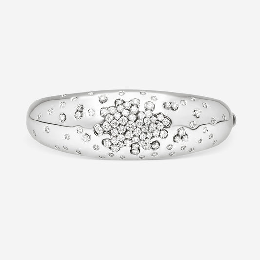Damiani 18K White Gold Diamond Bangle Bracelet 20039153