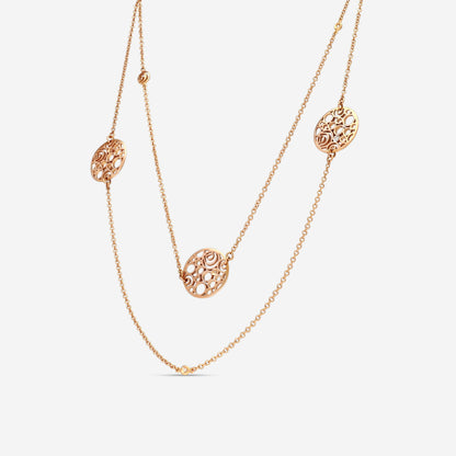 Damiani Damianissima 18K Rose Gold Diamond Station Necklace 20058630