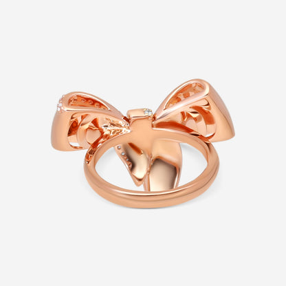 Damiani 18K Rose Gold Diamond Bow Ring