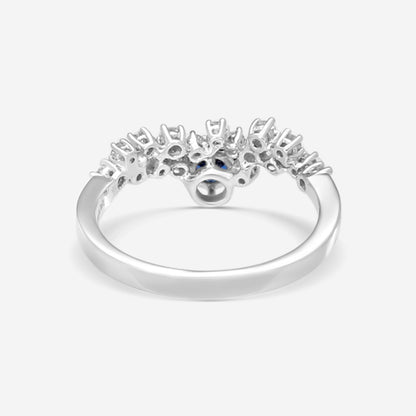 Damiani 18K White Gold Diamond & Sapphire Ring 0.26ct.