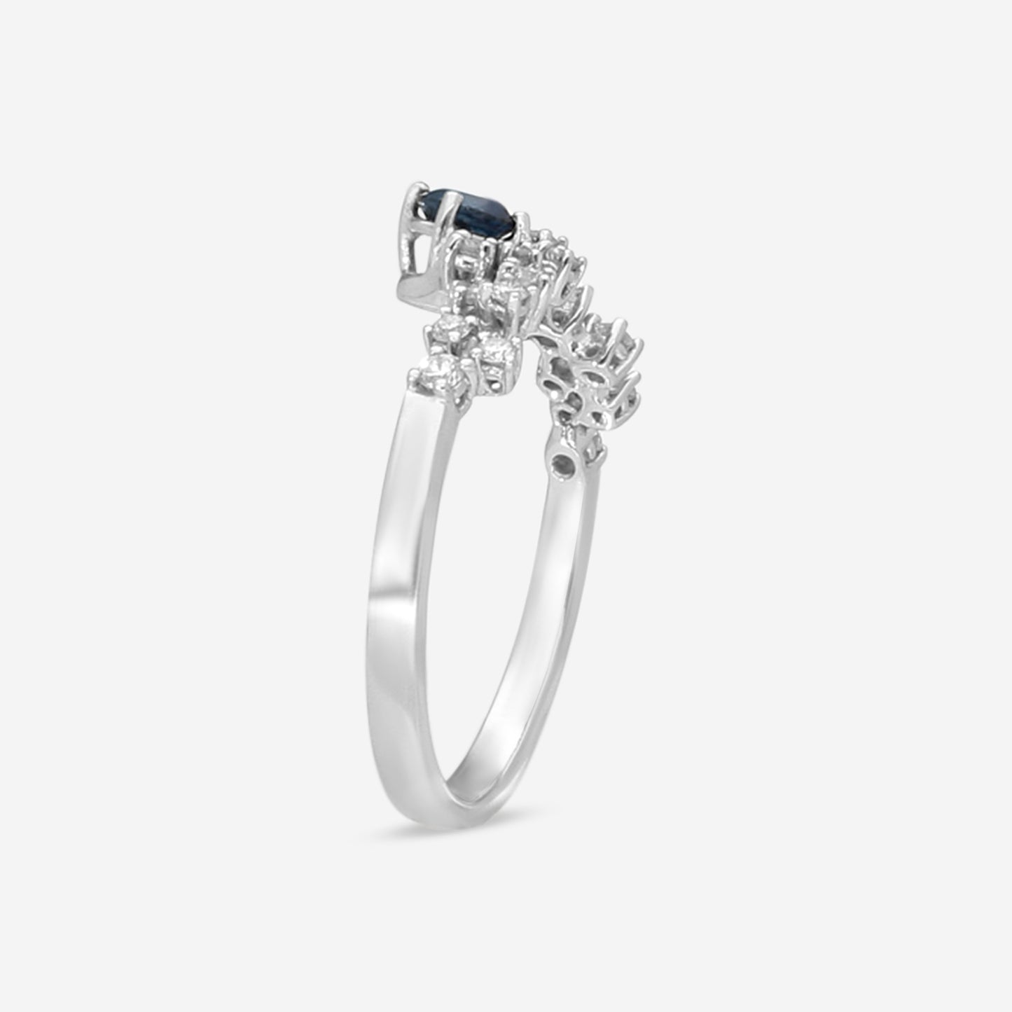 Damiani 18K White Gold Diamond & Sapphire Ring 0.26ct.