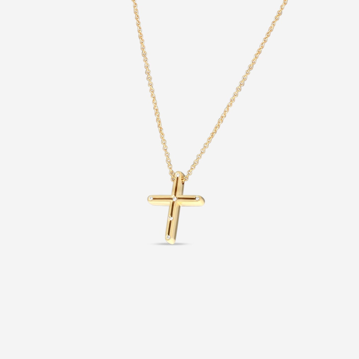 Damiani 18K Yellow Gold Diamond Pendant Necklace 0.026ct.