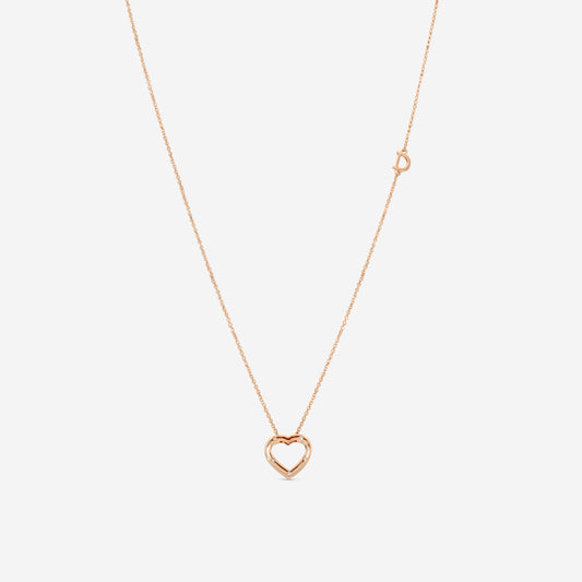 Damiani 18K Rose Gold Diamond Heart Pendant Necklace 20076846