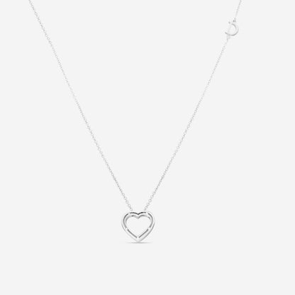Damiani 18K Whıte Gold Diamond Heart Pendant Necklace 20077092