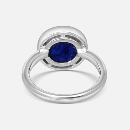 Damiani 18K White Gold Diamond & Lapis Ring 0.025ct.