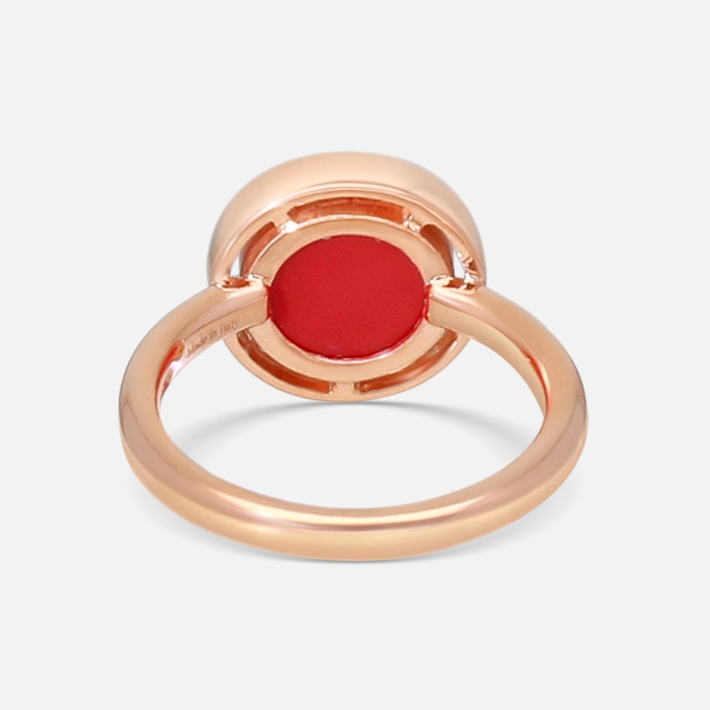 Damiani D. Side 18K Rose Gold Diamond & Red Stone Band Ring