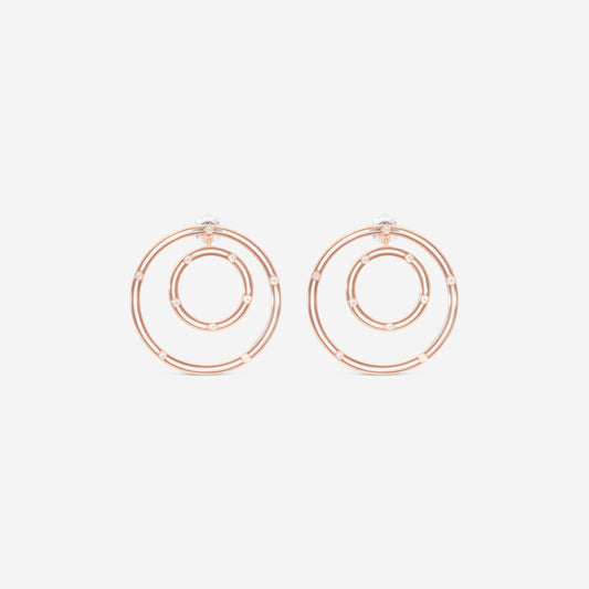 Damiani 18K Rose Gold Diamond Circle Stud Earrings 20086879