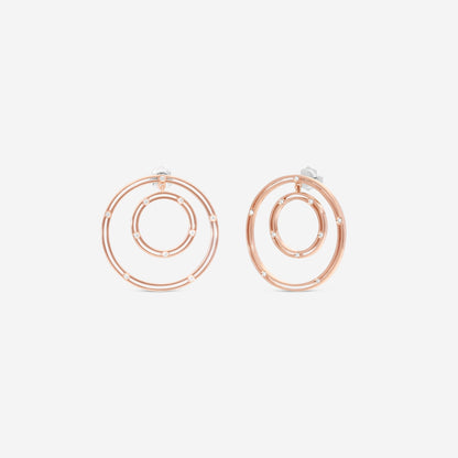 Damiani 18K Rose Gold Diamond Circle Stud Earrings 20086879