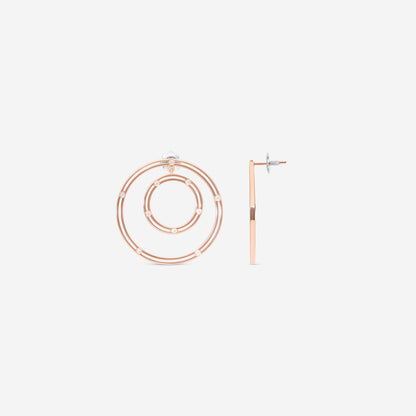Damiani 18K Rose Gold Diamond Circle Stud Earrings 20086879