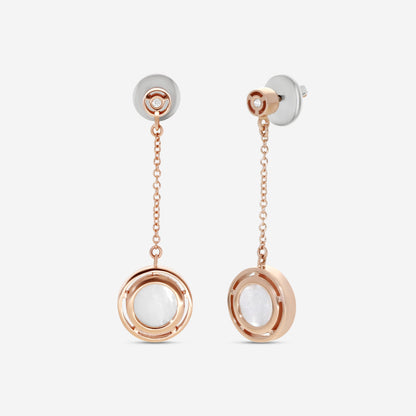 Damiani D. Side 18K Rose Gold Mother Of Pearl Diamond Drop Earrings 20086901