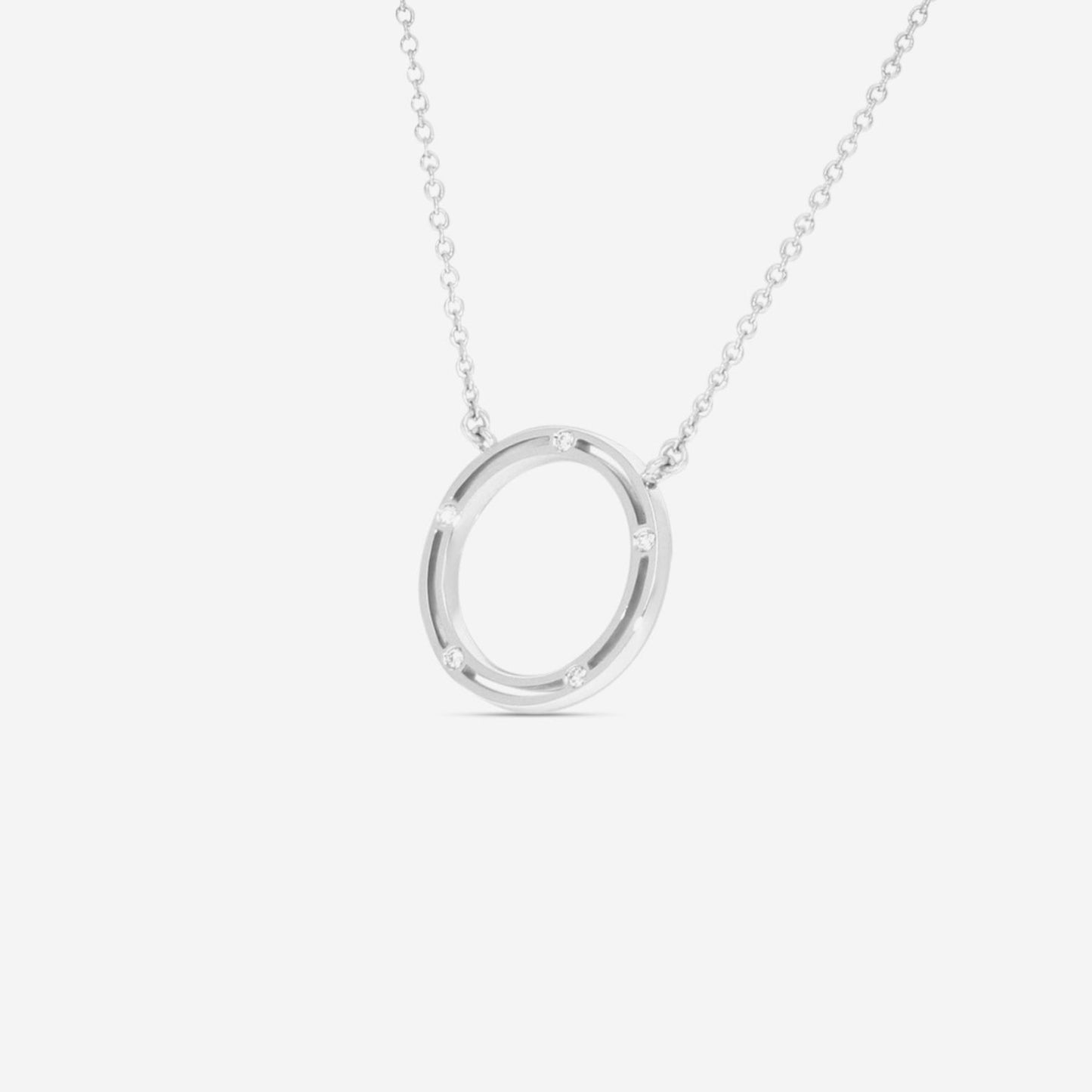 SIGNED PIECES GROUP Damiani 18K Whıte Gold Diamond Rope Necklace 20087273